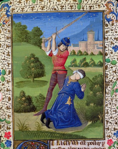 Ms H 7r Halshuggingen av Alexander I Balas, fra Bibelen til Jean XXII av French School