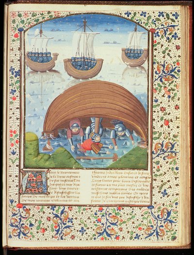 Ms Hunter 371 f.147r Fate of Seleucus, fra The Fall of Princes, av Giovanni Boccaccio (1313-75) 1467 av French School