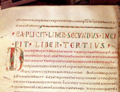 Ms Lat 1732 Fol.67v Historikert initial D, fra et verk av Saint Ambroise (340-396) av French School