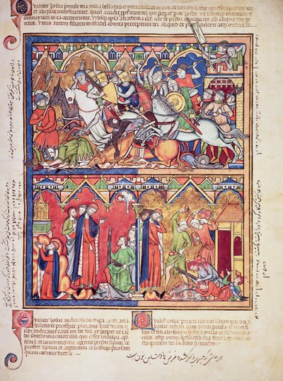 Ms M 638 fol.10r Joshua, fra Morgan Picture Bible, ca. 1244-54 av French School