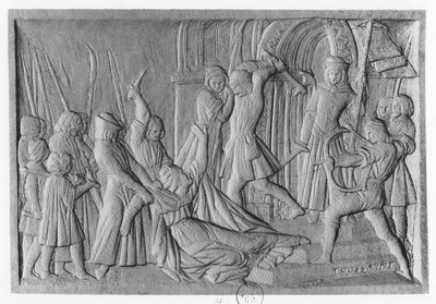 Murder of Bishop Waldric (engraving) av French School