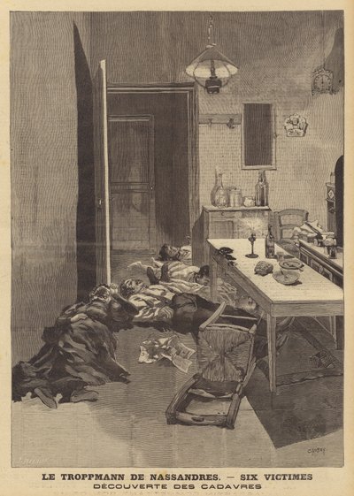 Drap på en familie på seks på Nassandres av en drapsmann ved navn Caillard av French School