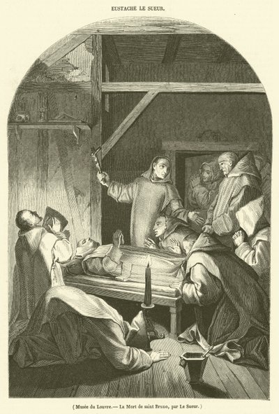 Louvre-museet, The Death of Saint Bruno (gravering) av French School