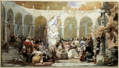 Musikalische Szene in den Gärten von Versailles von French School