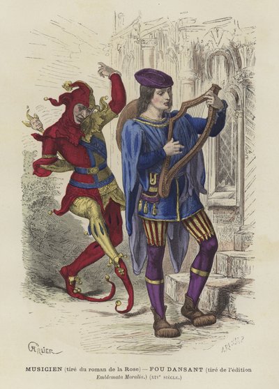 Musiker og dansetol, 1300-tallet av French School