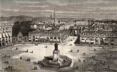 Nancy - Meurthe-et-Moselle - gravering i "La France illustrée: geografi, historie, statistisk administrasjon" av VA Malt-Brown. 1884 av French School