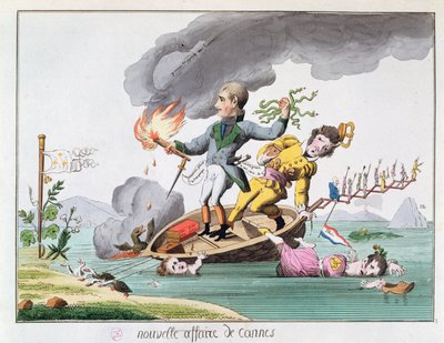 Napoleon Bonaparte (1769-1821) gikk i land nær Cannes da han kom tilbake fra Elba i 1815 av French School