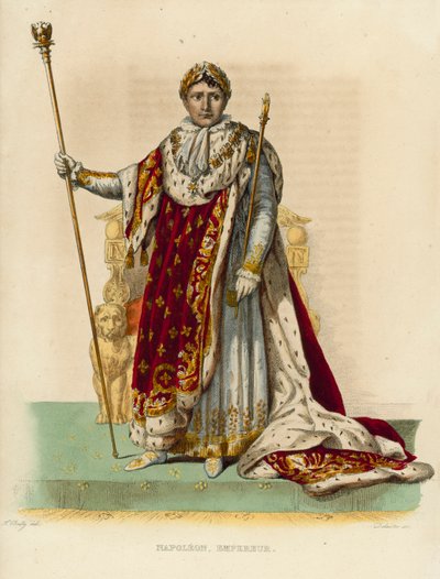 Napoleon Bonaparte (farget gravering) av French School