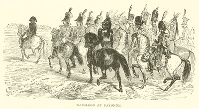 Napoleon ved Bayonne (gravering) av French School