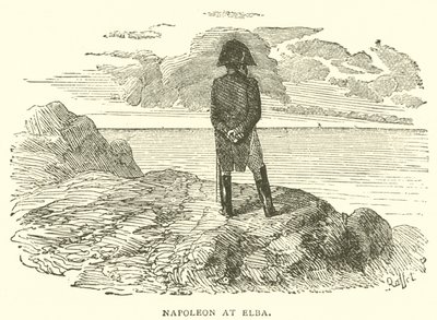 Napoleon ved Elba (gravering) av French School