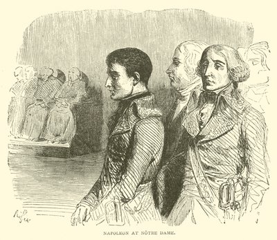 Napoleon ved Notre Dame (gravering) av French School