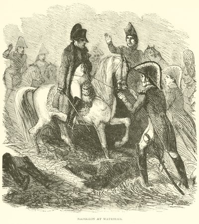 Napoleon ved Waterloo (gravering) av French School