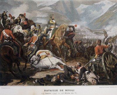 Napoleon i slaget ved Rivoli 14. januar av French School