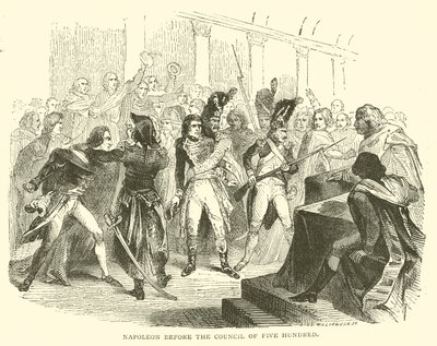 Napoleon foran rådet på fem hundre (gravering) av French School