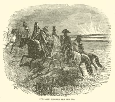 Napoleon krysser Rødehavet (gravering) av French School