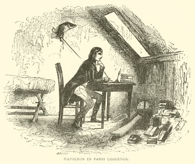 Napoleon i Paris Lodgings (gravering) av French School
