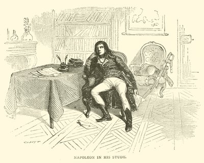 Napoleon i sitt arbeidsrom (gravering) av French School