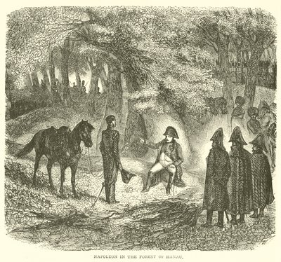 Napoleon i skogen til Hanau (gravering) av French School