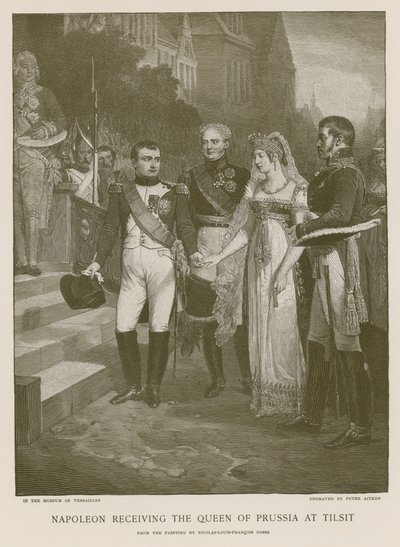 Napoleon tar imot dronningen av Preussen på Tilsit av French School