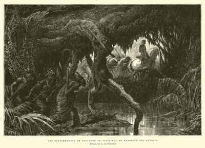 Indianere som skygger en britisk kolonne av French School