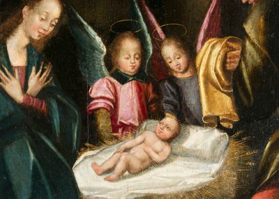 Fødsel, detalj. Triptyk av Aubery av French School