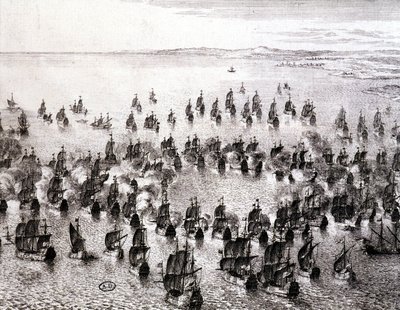 Sjøslag - gravering av French School