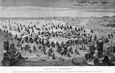 Sjøslag ved Middelhavet, vunnet av den franske marinehæren etter ordre fra Marquis de La Galissonnière, over det fra England kommandert av admiral Bink, 20. mai av French School