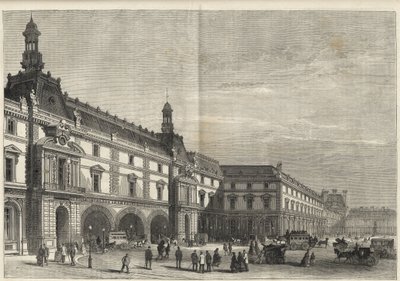 New Buildings of the Tuileries in the Place du Carrousel (engraving) - Le nouveau Louvre - facade du cote de la place du Carrousel et salle des États- engraving of 1869 av French School