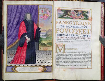 Nicolas Fouquet (1615-80) illustrasjon fra The Panegyrics of the Illustrious Men of Our Century av Puget de la Serre, 1655 av French School