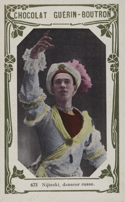 Nijinsky , russisk danser (farget bilde) av French School