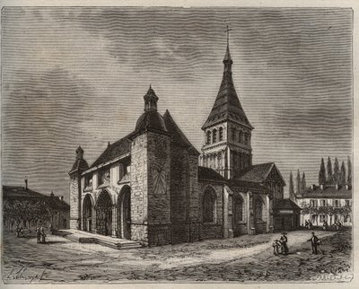 Notre Dame de Wassy - Haute-Marne i Champagne-Ardenne-regionen - gravering i "La France illustrée: geografi, historie, statistisk administrasjon" av V.-A. Malt brun. 1884 av French School