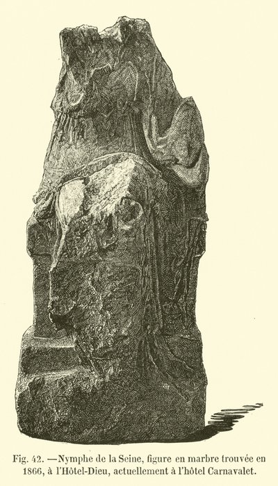 Seinenymfe, marmorfigur funnet i 1866, på Hotel-Dieu, for tiden på Hotel Carnavalet av French School