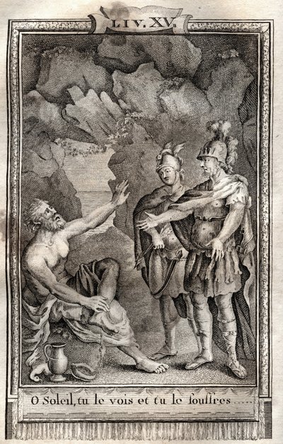 O Sun you see it, and you suffer it! Ulysse answered me without moving: Jupiter wants it... engraving of 1798 by Monnet in “Les Aventures de Telemaque, fils d