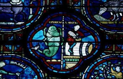 oktober og Skorpionen, fra Zodiac-vinduet av French School