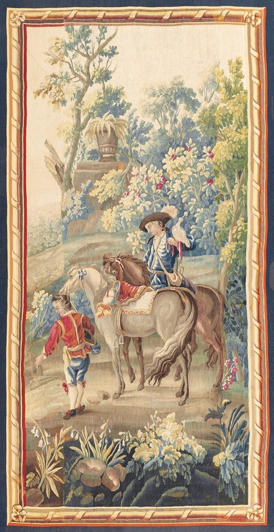 En av et par Louis XVI pastorale billedvev, Aubusson, ca. 1775 av French School