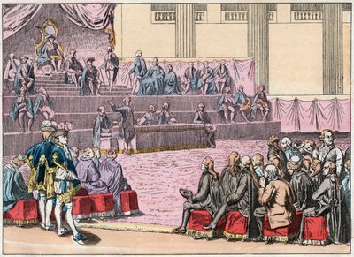 Opening of the Estates General in Versailles on 5 May 1789 bringing together the Three Orders (the Clerge, the Nobility and the Third State) - Opening of the Estates General, 5 May 1789 - Engraving of the end of the 19th century in “” Nos Gires Nationales  av French School