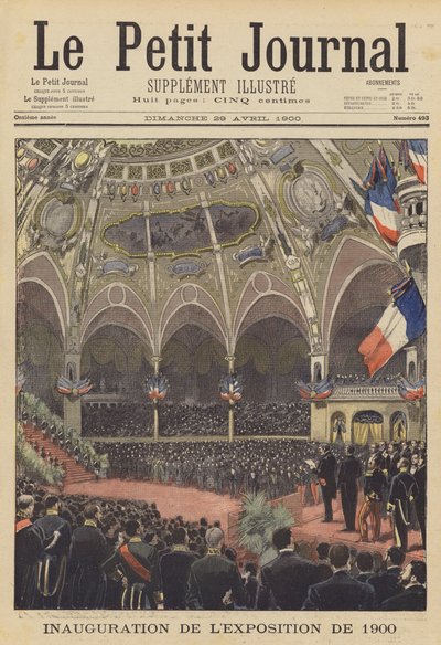 Åpning av Exposition Universelle fra 1900 i Paris (farge litho) av French School
