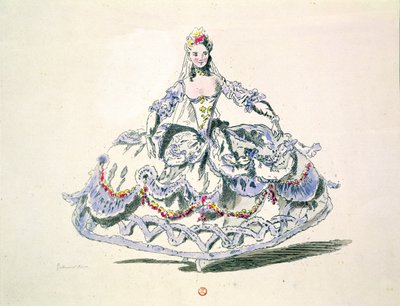 Operakostyme, fra Menus Plaisirs Collection, faksimile av A. Guillaumot Fils av French School