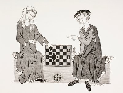 Othon IV, markis av Brandenburg, spiller sjakk med sin kone Hedwige de Habsbourg, fra 