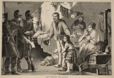 Våre venner, fienden, illustrasjon fra Cassells historie om krigen mellom Frankrike og Tyskland, 1870-1871 av French School