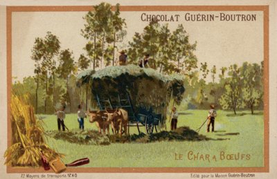 Oksevogn (chromolitho) av French School