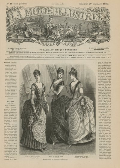 Side fra La Mode Illustree, 1885 av French School