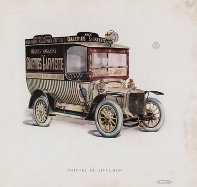Side fra Panhard & Levassor-katalogen (farge litho) av French School