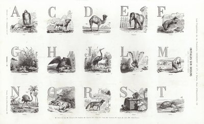 Side fra typografiske vignetter (gravering) av French School
