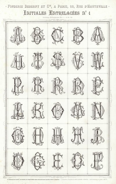 Side fra typografiske vignetter (gravering) av French School