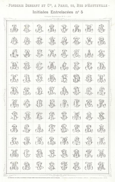 Side fra typografiske vignetter (gravering) av French School