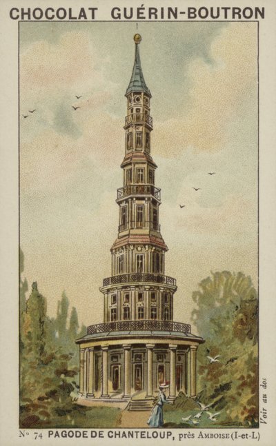 Pagoda of Chanteloup, nær Amboise, Indre-et-Loire av French School