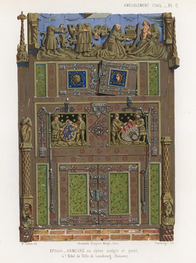Malt eikegarderobe i rådhuset i Luneburg av French School