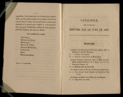 Malerkapittel, fra Salon des Refuses, 1863 av French School