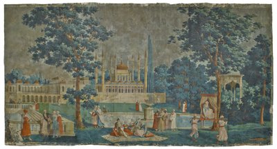 Panel fra The Banks of the Bosphorus, 1828 (papir) av French School